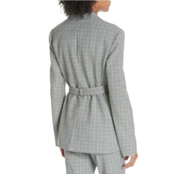 Tibi Belted Glen Check Blazer - Picture 3 of 8